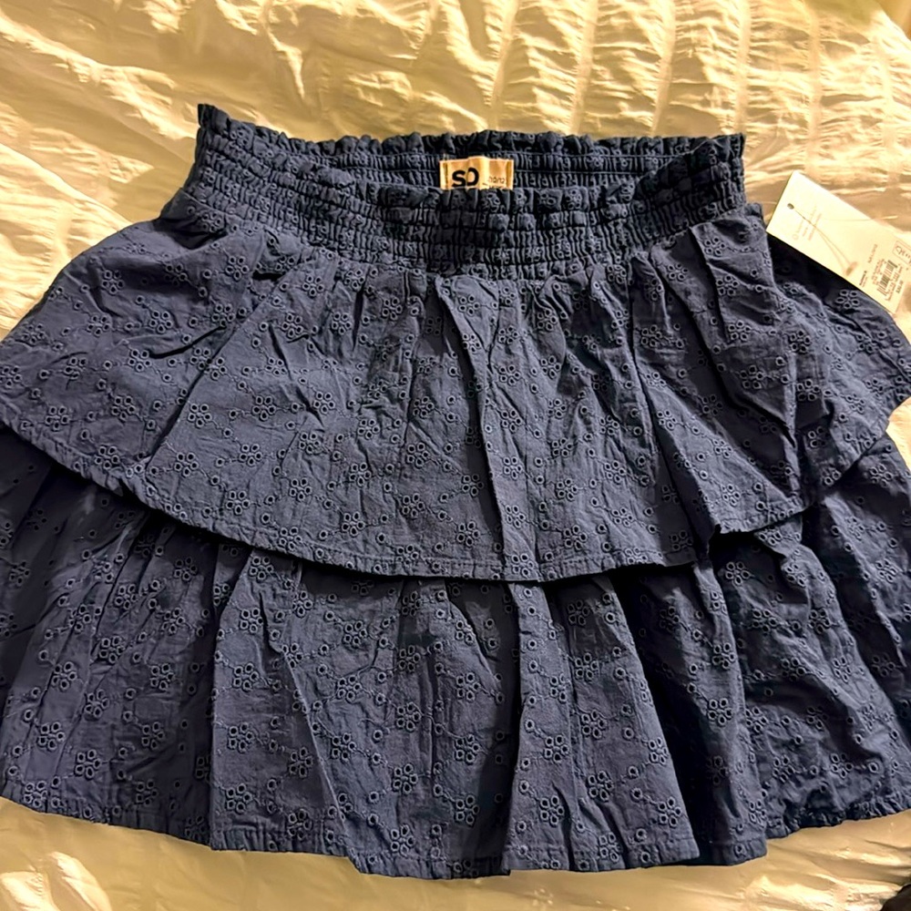Girls Size 10-12 Blue Eyelet Skort